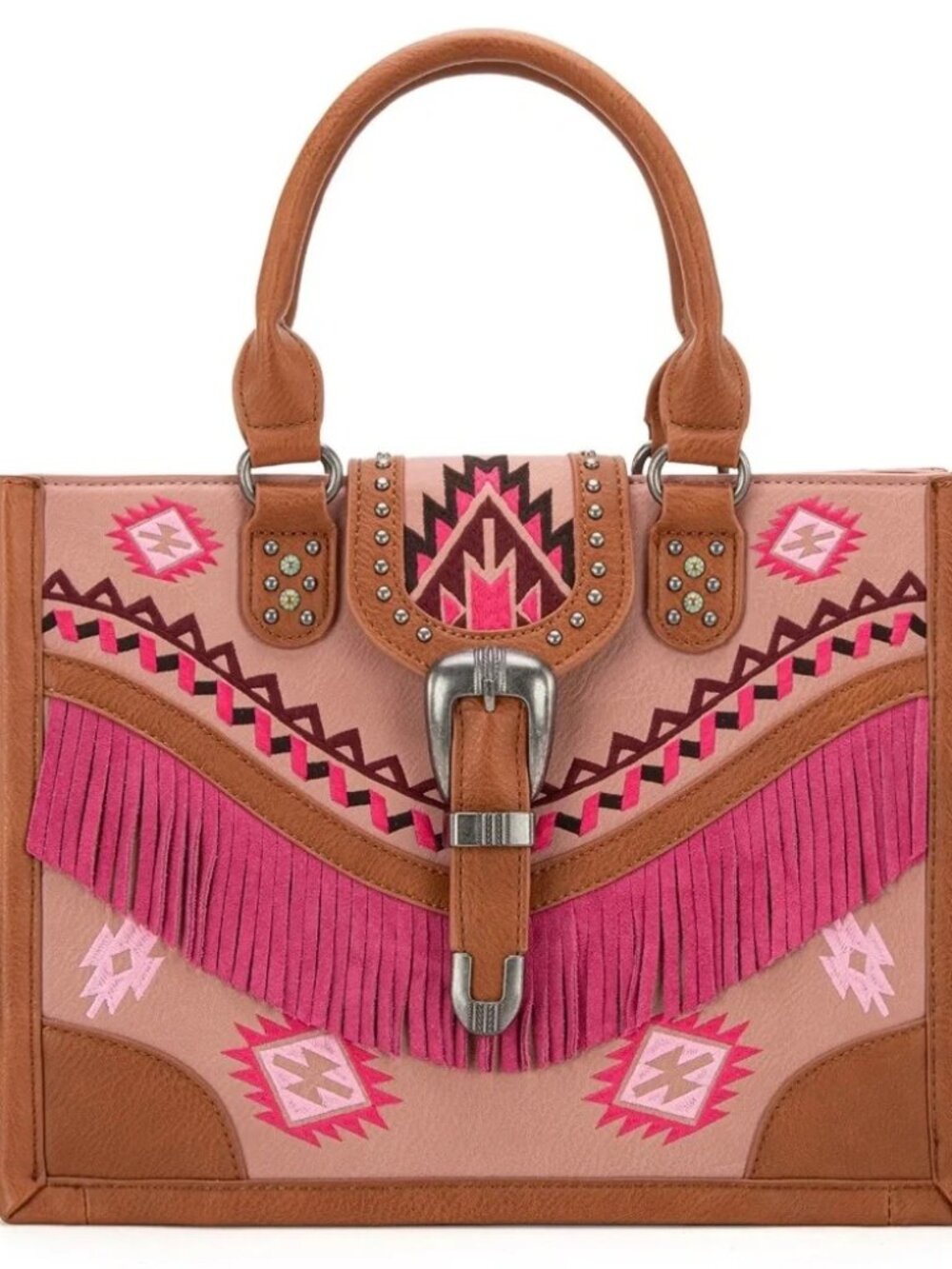 Montana West Buckle Collection Concealed Carry Tote With Wallet NWT Pink